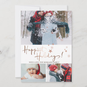 Faire-part Happiest Holidays Stars Photo Collage