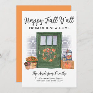 Faire-part Happy Fall New Home Porte Citrouille Holiday Movin