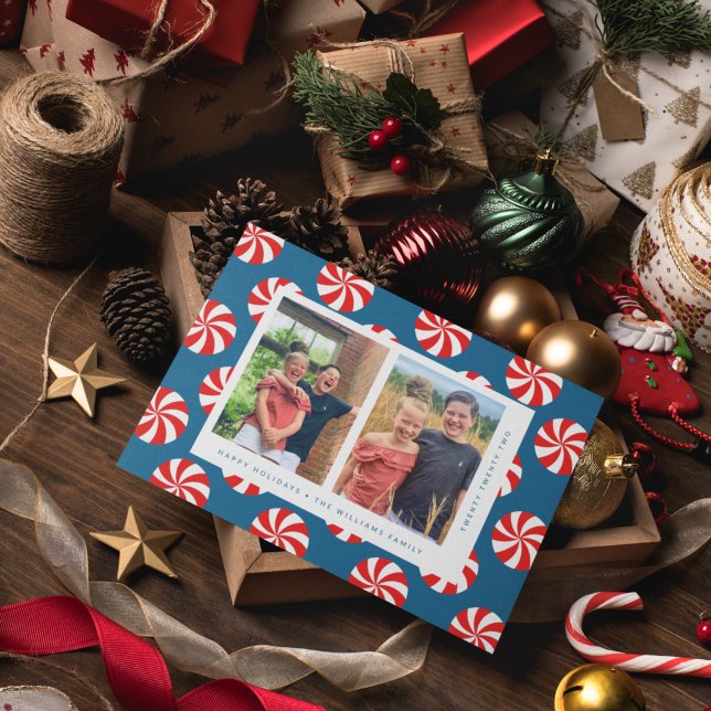 Faire-part HAPPY HOLIDAYS Christmas Candy Canes Announcement (Créateur téléchargé)