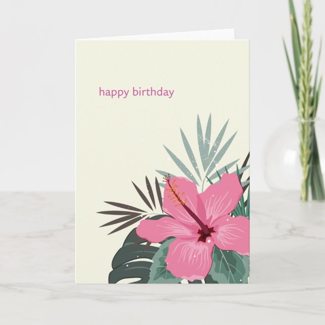Faire-part Hau’oli La Hanau Hawaiian Birday Hibiscus (Devant)
