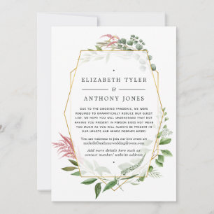 Faire-part Herbier Géométrique de la Forêt Mariage avec Liste