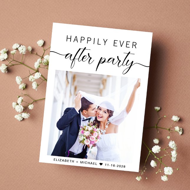 Faire-part Heureux Jamais après la réception de la fête Maria (An chic Happily Ever After Party Invitation to celebrate your wedding)