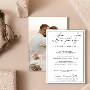 Faire-part Heureux toujours après la photo Mariage noir et bl