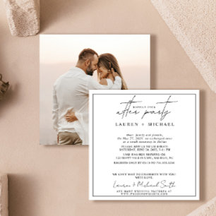 Faire-part Heureux toujours après la photo Mariage noir et bl