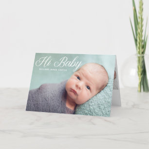 Faire-part Hi Baby Photo Elegant Simple Chic Nouveau-né