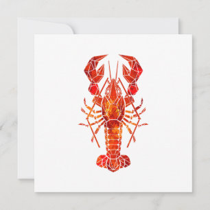 Faire-part Homard polygonal rouge