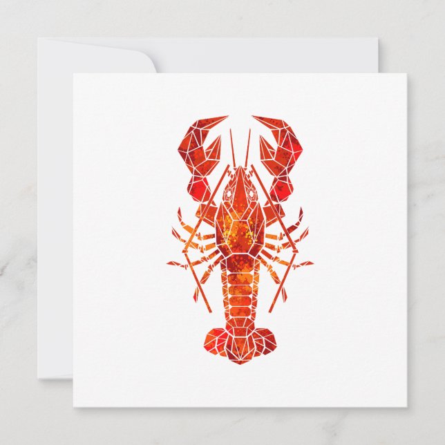 Faire-part Homard polygonal rouge (Devant)