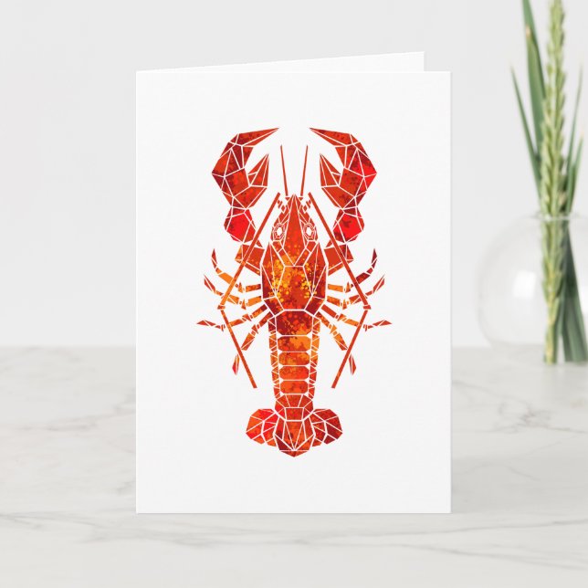 Faire-part Homard polygonal rouge (Devant)