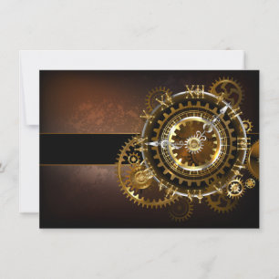 Faire-part Horloge Steampunk avec des engrenages anciens