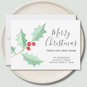 Faire-part Houx de Noël Déménagement