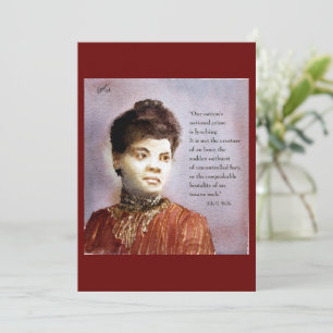Faire-part Ida B Wells & Citation Beau Aquarelle
