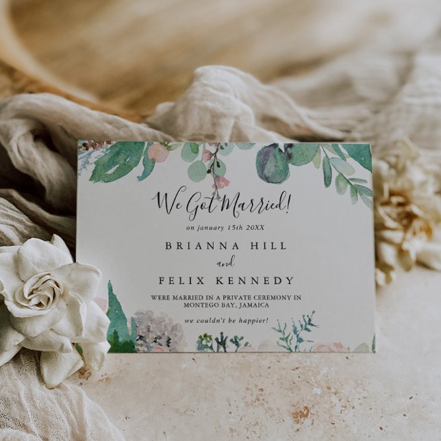 Faire-part Illustration Colorful Tropical Floral Elopement (Créateur téléchargé)