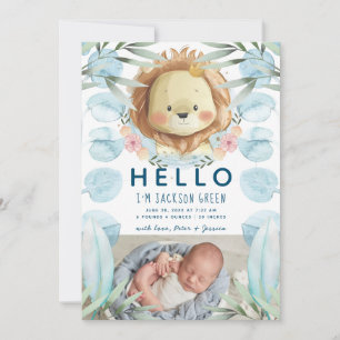 Faire-part Illustration Prince Lion Photo Collage Naissance