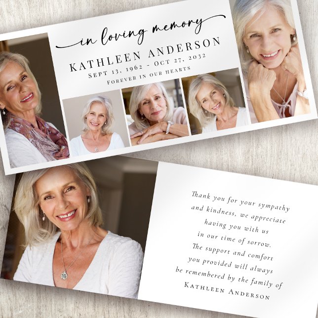 Faire-part In Love Memory Photo Collage Merci commémoratif (Créateur téléchargé)