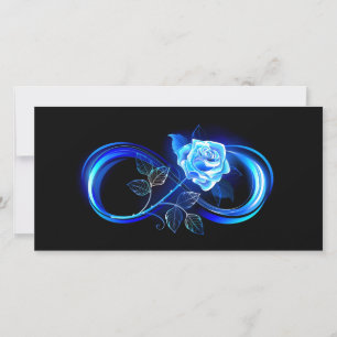 Faire-part Infini lumineux avec rose bleue