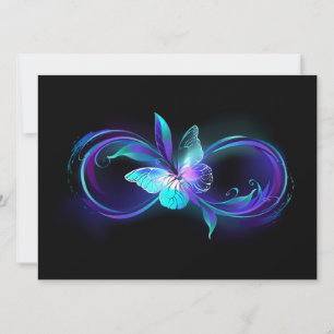 Faire-part Infinité brillante avec papillon magique