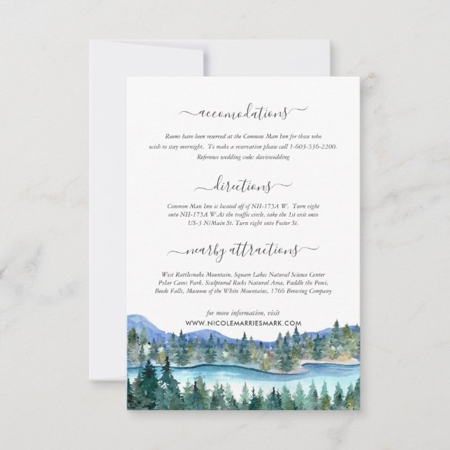 Faire-part Informations pour les invités du mariage à la rivi (Devant)
