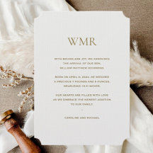 Initiales gris clair naissance du garçon