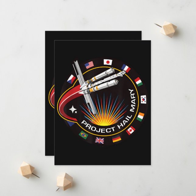 Faire-part Insigne de mission spatiale (Devant/Arrière en situation)