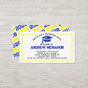 Faire-part Invitation bleu jaune Insertion