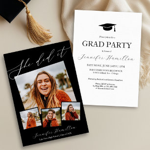 Faire-part Invitation de la fête de graduation pho