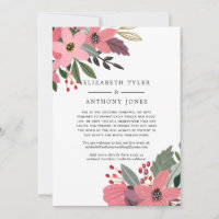 Invités de mariage réduits avec des fleurs roses,