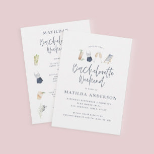 Faire-part Itinéraire de week-end de bachelorette pour les pe