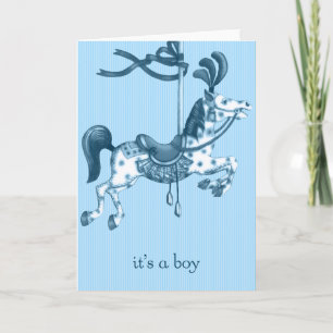 Faire-part It's a Boy Carousel Horse Birth Announcement