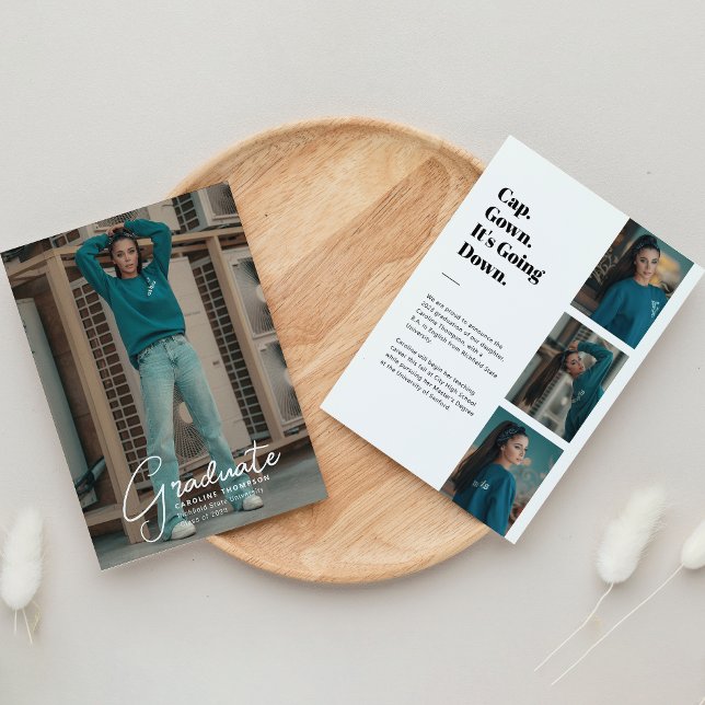 Faire-part "It's Going Down" Collage photo moderne Graduation (Créateur téléchargé)