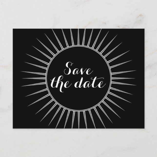 Faire-part Ivory Deco Retro Enregistrer la date Carte postale (Devant)