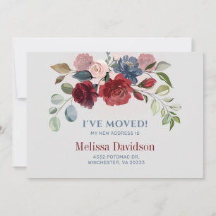 Faire-part J’ai déménagé la Bourgogne en botanique florale