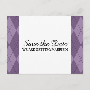Faire-part Jacquard violet Enregistrer la date Carte postale