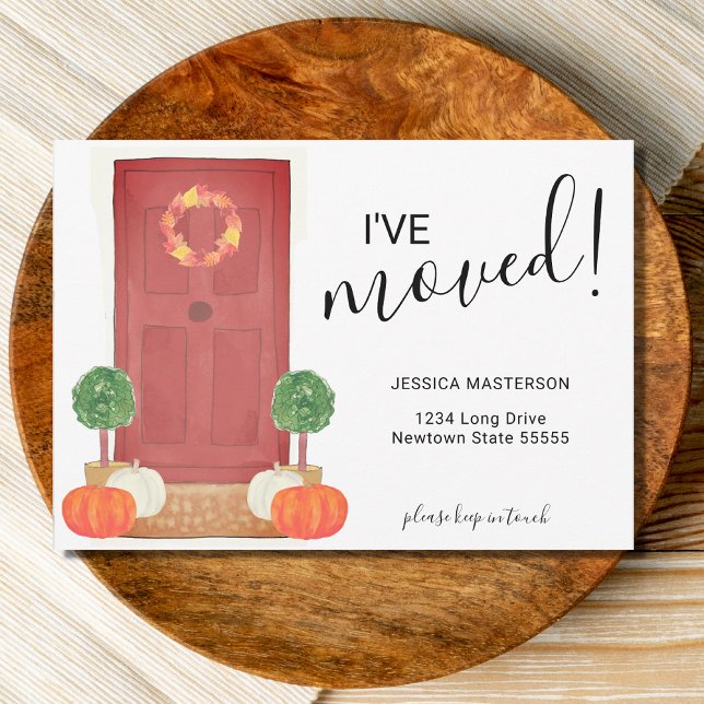 Faire-part J'ai déménagé Citrouille de porte Automne bouger (Créateur téléchargé)