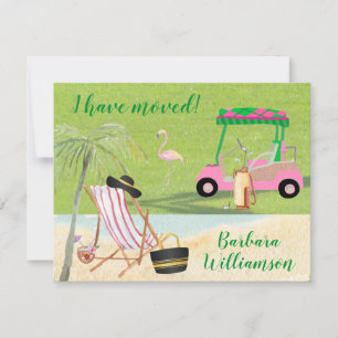 Faire-part J'ai déménagé Golf Beach Budget FLAT Move