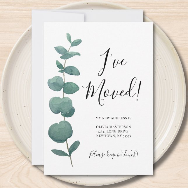 Faire-part J'ai modifié l'adresse Eucalyptus (Créateur téléchargé)