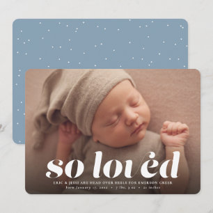 Faire-part J'ai tellement aimé la Saint Valentin photo bleu n