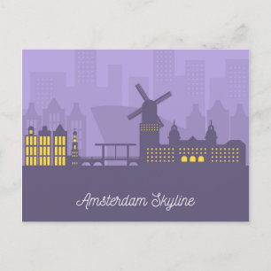 Faire-part J'aime Amsterdam Voyage Pays-Bas Carte postale