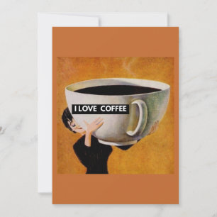 Faire-part J'aime le café rétro