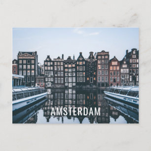 Faire-part J'aime le voyage d'Amsterdam la carte postale
