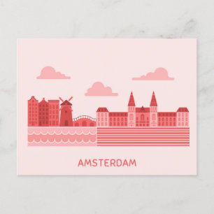 Faire-part J'aime le voyage d'Amsterdam la carte postale