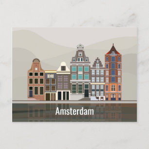 Faire-part J'aime le voyage d'Amsterdam la carte postale