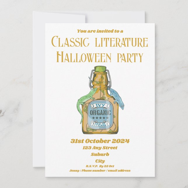 Faire-part Jambe du lézard Shakespeare Macbeth (Devant)