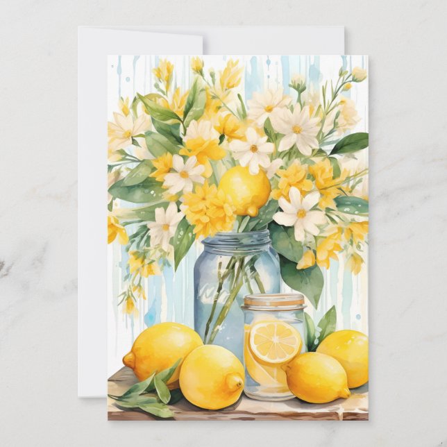 Faire-part Jar à fleurs de citron d'été (Devant)