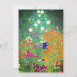 Faire-part Jardin aux fleurs Gustav Klimt<br><div class="desc">Carte représentant le Jardin des fleurs peint à l’huile de Gustav Klimt (1906). Un beau jardin de fleurs violettes,  rouges,  blanches,  bleues et oranges. Un grand cadeau pour les amateurs d'art Art Nouveau et autrichien.</div>