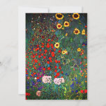 Faire-part Jardin aux fleurs Gustav Klimt<br><div class="desc">Carte avec peinture à l’huile de Gustav Klimt Jardin avec tournesols (1907). Un beau jardin de tournesols et de belles fleurs bleues,  rouges,  violettes,  roses et blanches. Un grand cadeau pour les amateurs d'art Art Nouveau et autrichien.</div>