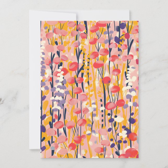 Faire-part Jardin botanique floral moderne abstrait de fleurs (Devant)