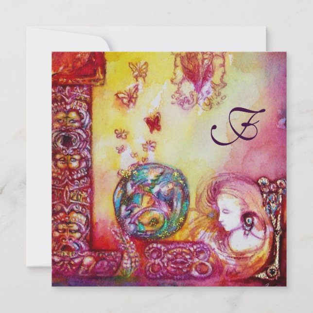 Faire-part JARDIN DES OMBRES PERDUES FAIRY & BETTERFLY Monogr (Devant)