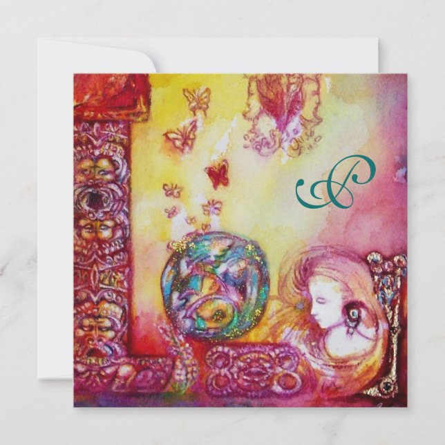 Faire-part JARDIN DES OMBRES PERDUES FAIRY & BETTERFLY Monogr (Devant)