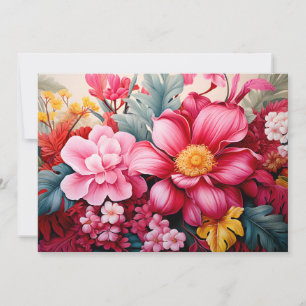 Faire-part Jardin floral tropical rose exotique
