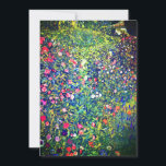 Faire-part Jardin italien Gustav Klimt<br><div class="desc">Carte représentant la peinture à l’huile de Gustav Klimt,  Paysage du jardin italien (1913). Un beau jardin de fleurs colorées : rouge,  blanc,  rose,  violet. Un grand cadeau pour les amateurs d'art Art Nouveau et autrichien.</div>